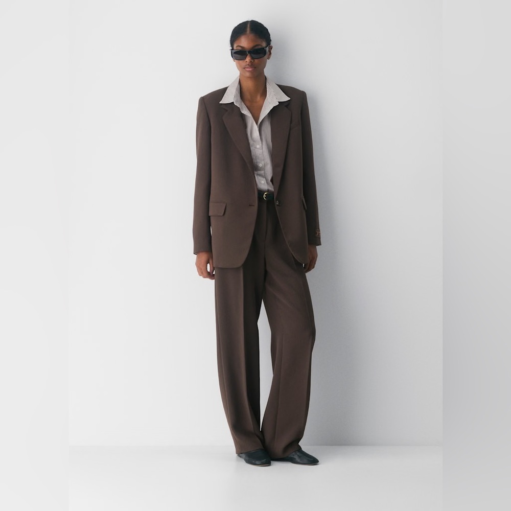 Aritzia Wilfred | Women’s The Effortless Pant Tailored Trousers Crepette 2 Brown